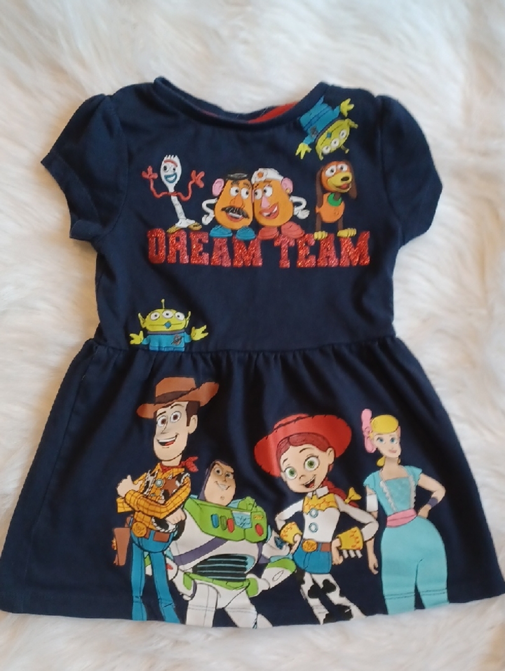 Disney-Pixar Toy Story Character Dress. Girls 18 Months. Navy Blue.